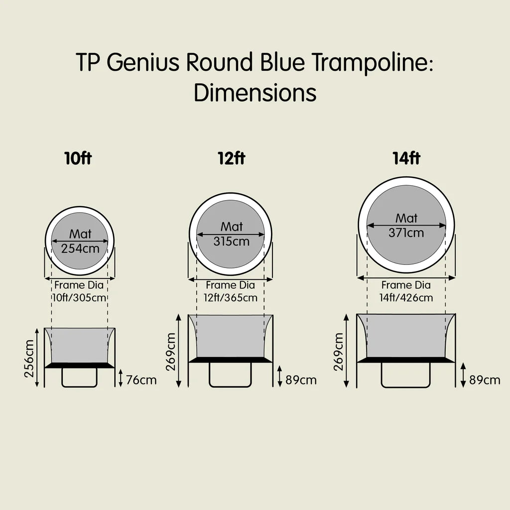 TP Genius® Round Trampoline (Accessories Included)