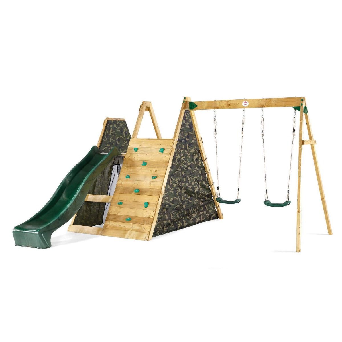 Plum® Climbing Pyramid Wooden Climbing Frame, Add Swing Option