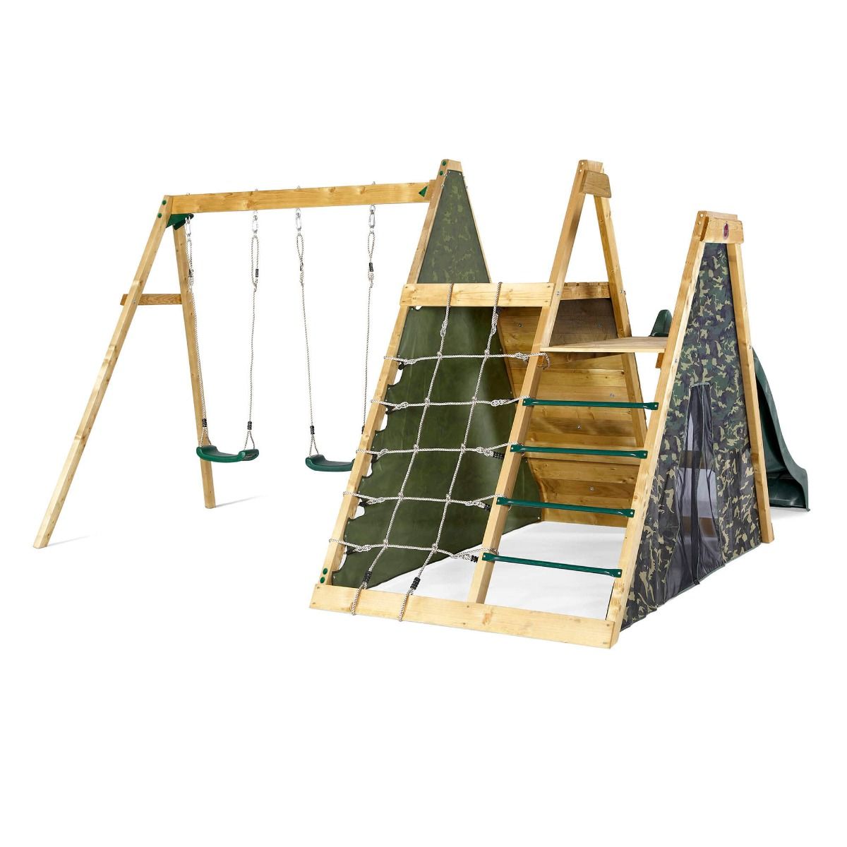 Plum® Climbing Pyramid Wooden Climbing Frame, Add Swing Option