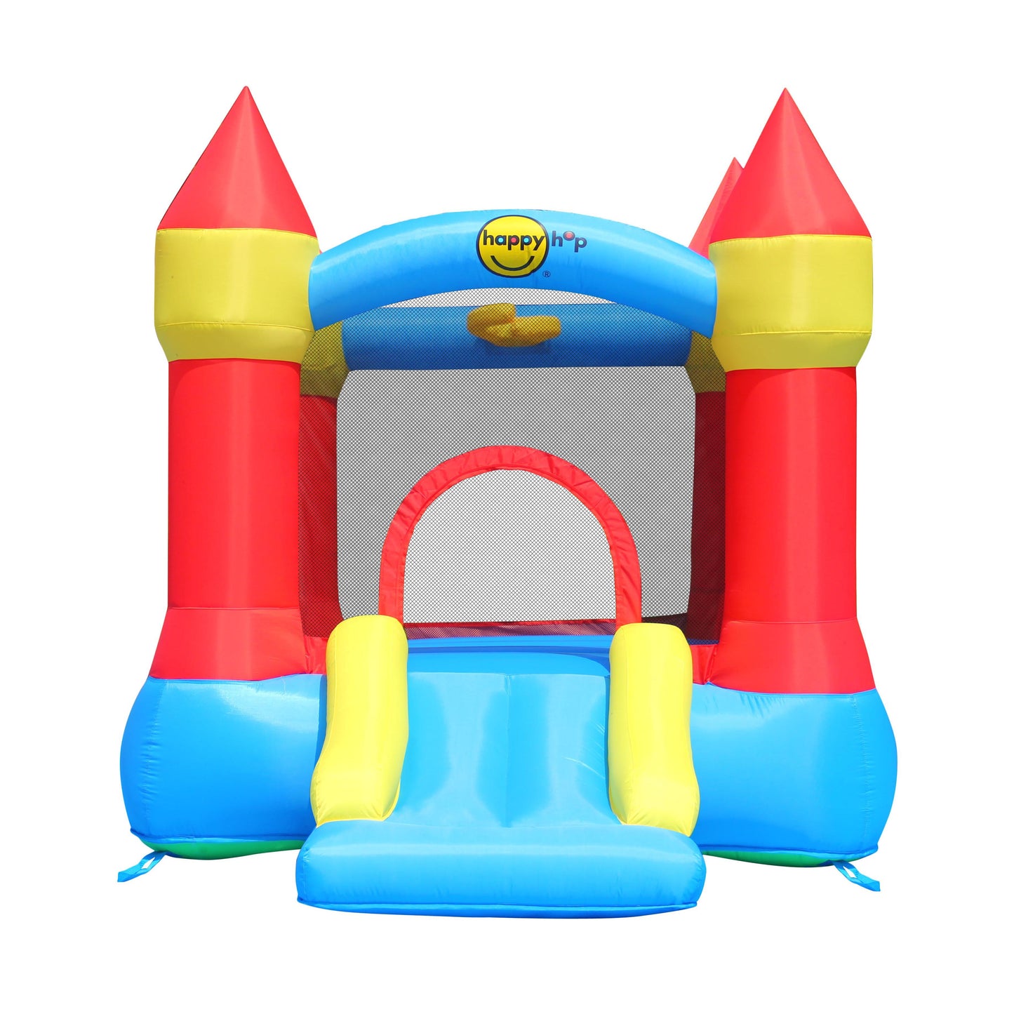 Plum® Happy Hop Castle Bouncer with Slide and Hoop