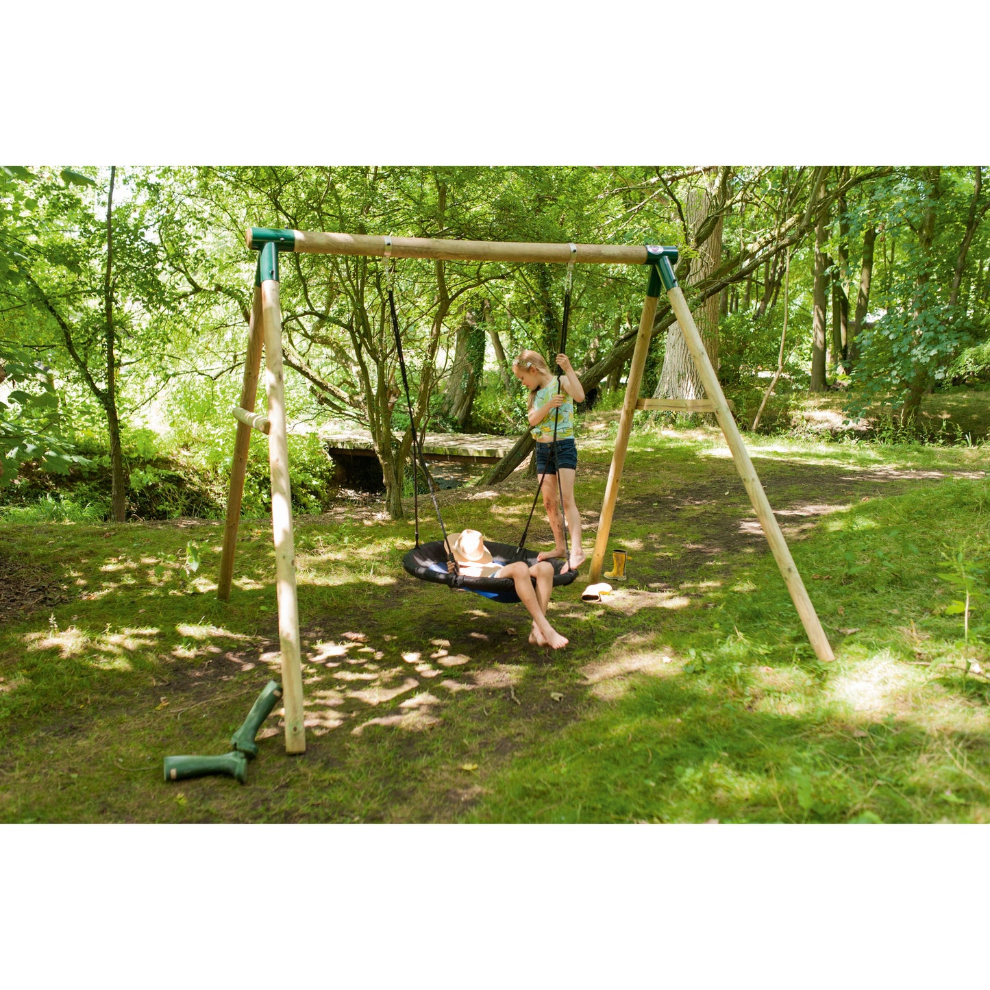 Plum® Spider Monkey II Wooden Swing Set