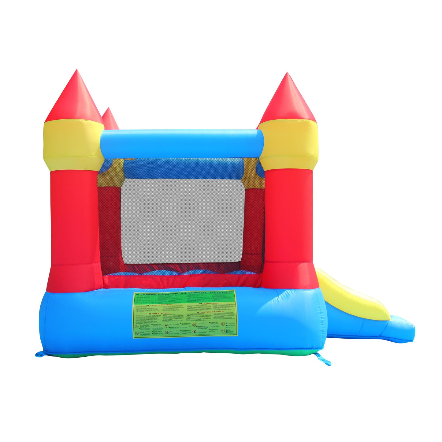 Plum® Happy Hop Castle Bouncer with Slide and Hoop