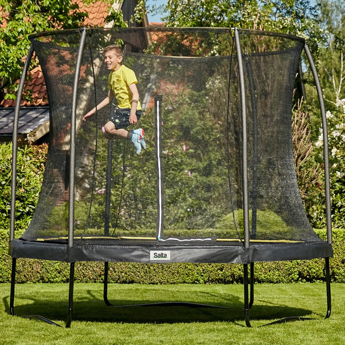 10ft Salta Black Round Comfort Edition Trampoline with Enclosure