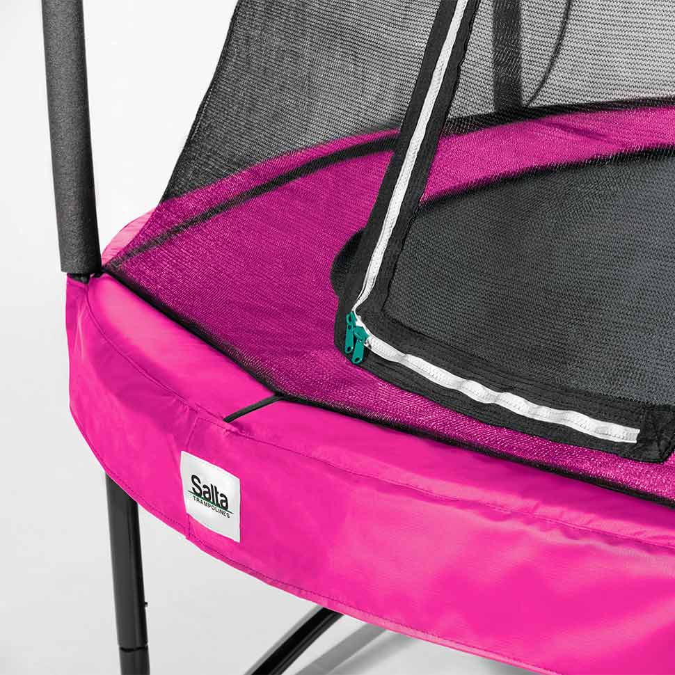 10ft Salta Pink Round Comfort Edition Trampoline with Enclosure