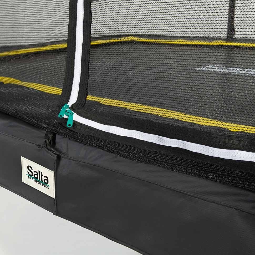 10ft x 7ft Salta Black Rectangular Comfort Edition Trampoline with Enclosure