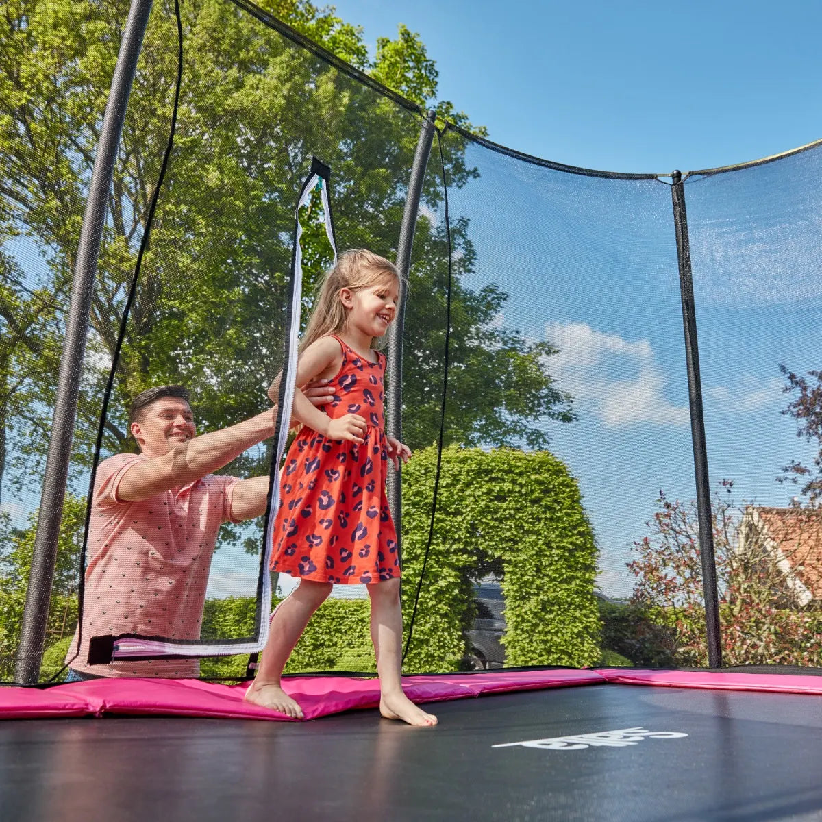 7ft x 5ft Salta Pink Rectangular Comfort Edition Trampoline with Enclosure