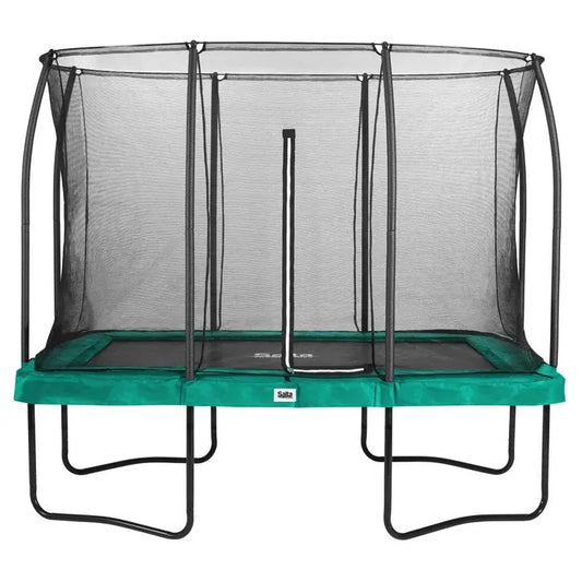 10ft x 7ft Salta Green Rectangular Comfort Edition Trampoline with Enclosure