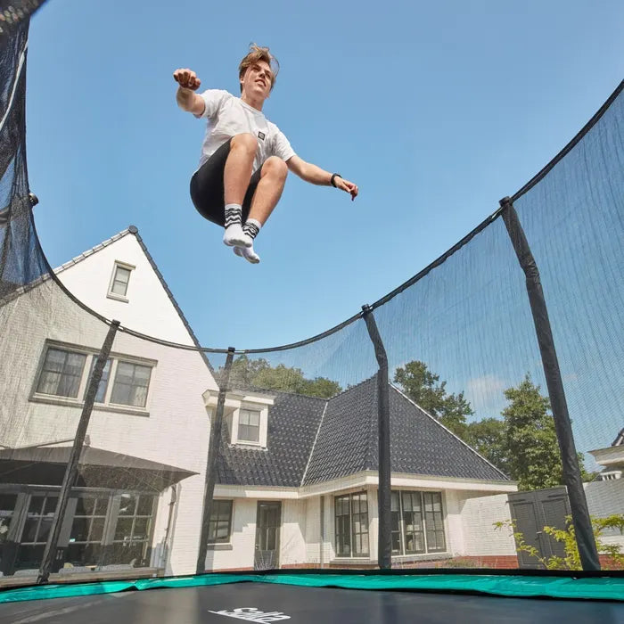 12ft x 7ft Salta Green Rectangular First Class Trampoline with Enclosure