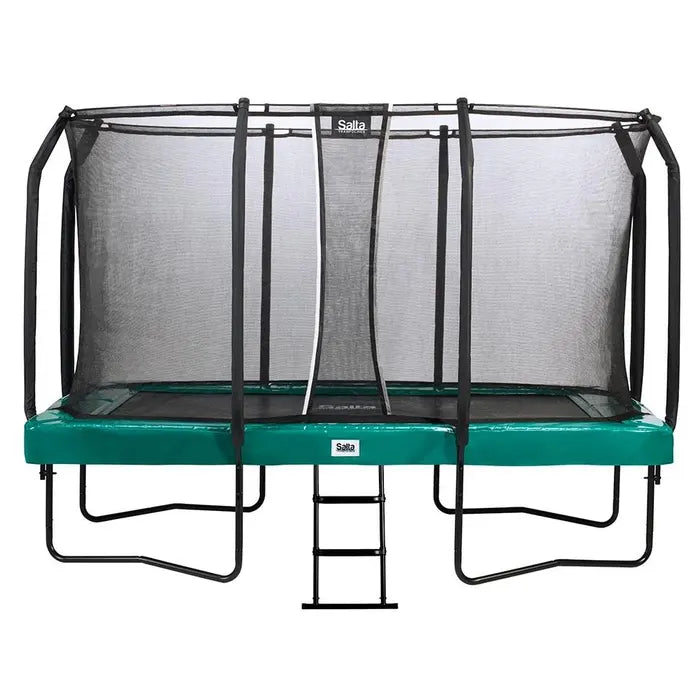 12ft x 7ft Salta Green Rectangular First Class Trampoline with Enclosure