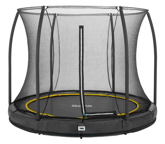 14ft Salta Black Comfort Edition InGround Round Trampoline with Enclosure