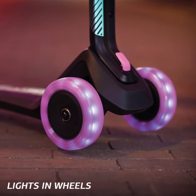 BERG Nexo Foldable Lights Magnet Deck 3 Wheeled Scooter - Lime