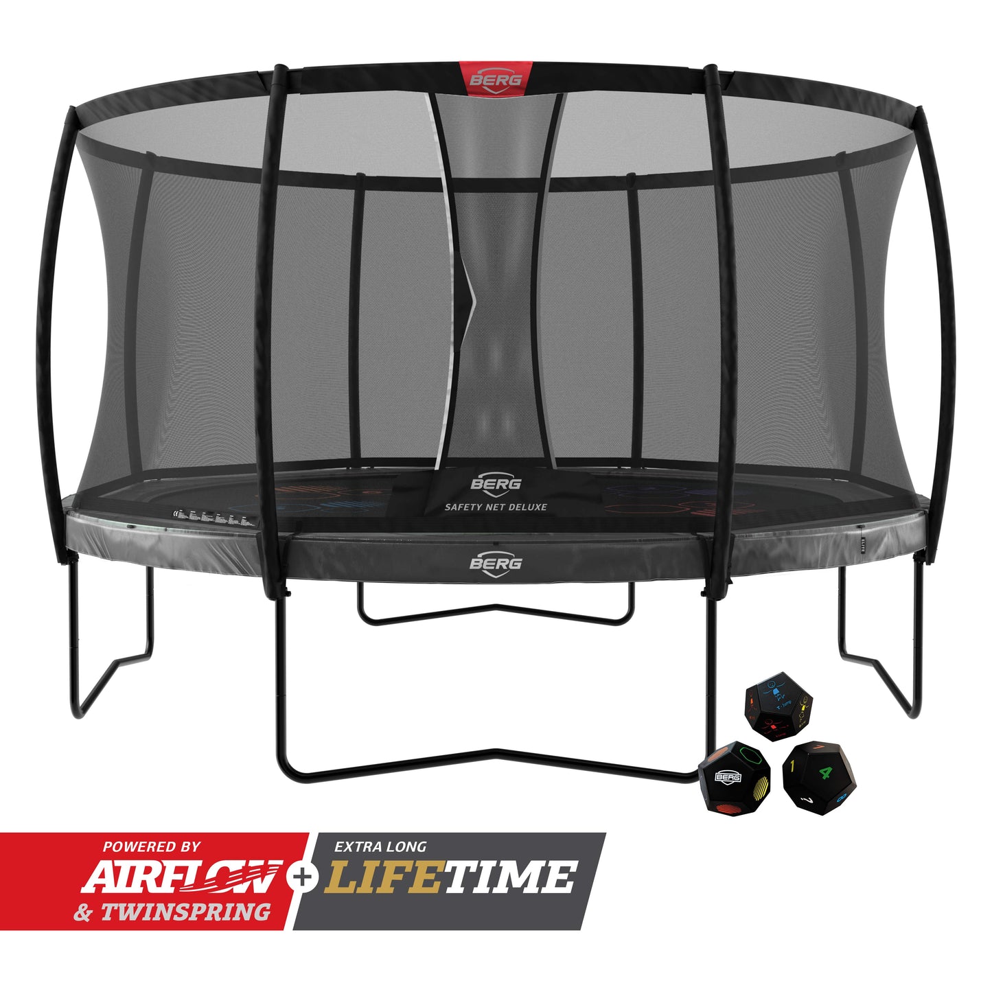 BERG Levels: Elite Trampoline & Game + Safety Net