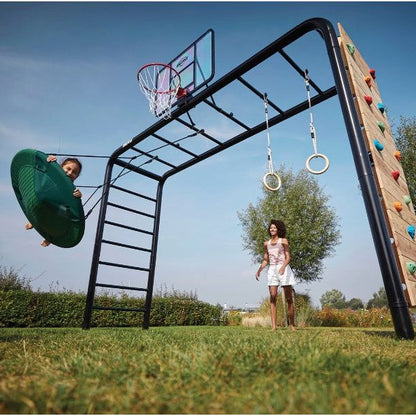 BERG PlayBase Medium TL Metal Climbing Frame: Wooden Seats