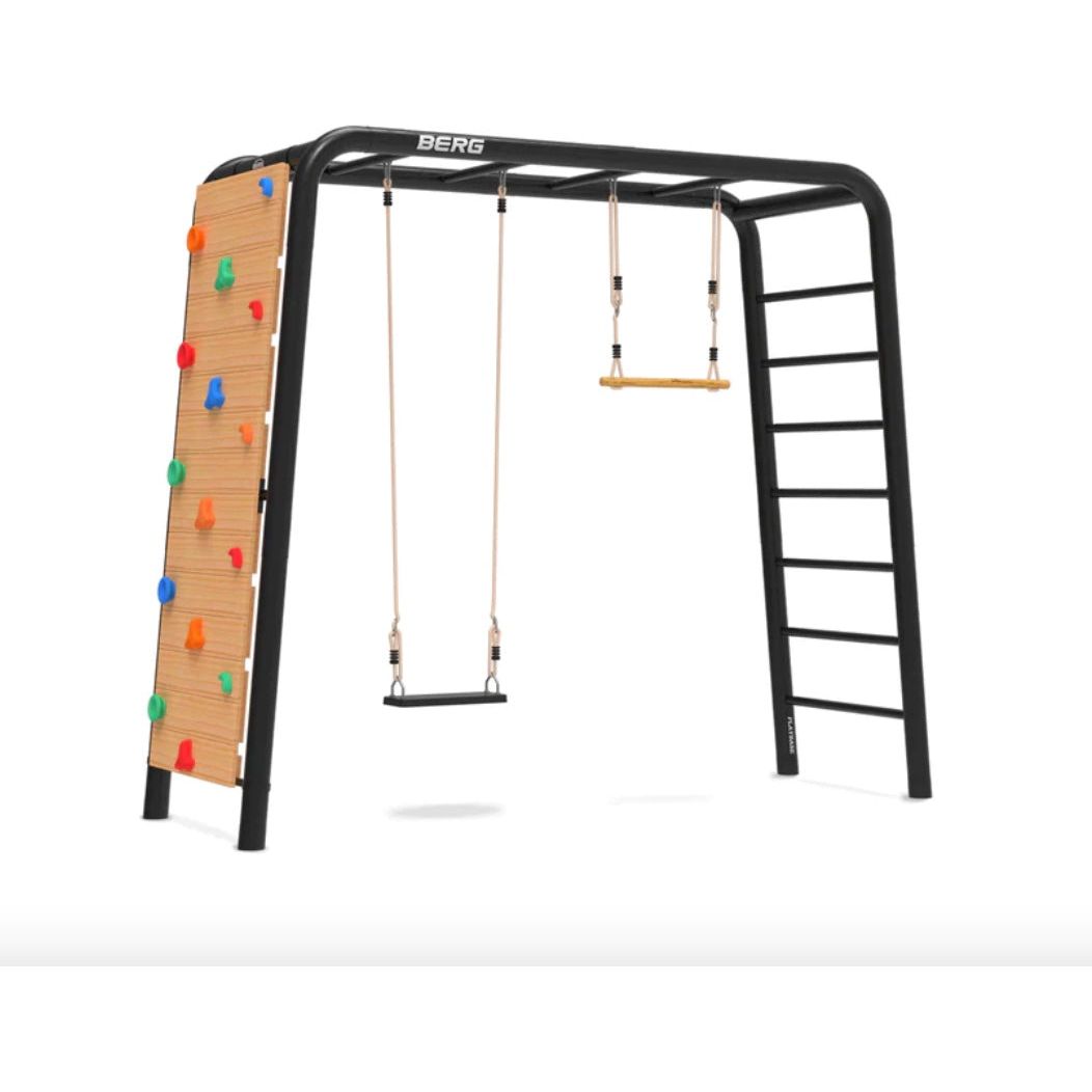 BERG PlayBase Medium TL Metal Climbing Frame: Rubber Seat, Trapeze, Climbing Wall