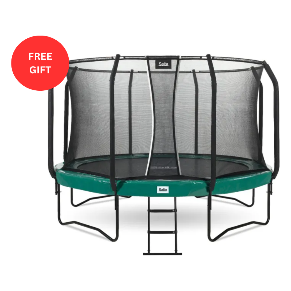 10ft Salta Green Round First Class Edition Trampoline with Enclosure