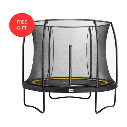 10ft Salta Black Round Comfort Edition Trampoline with Enclosure