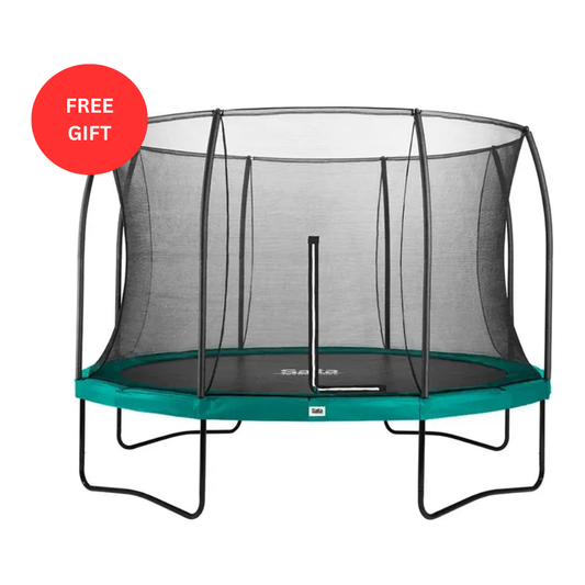 14ft Salta Green Round Comfort Edition Trampoline with Enclosure