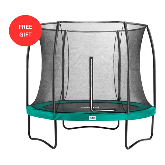 10ft Salta Green Round Comfort Edition Trampoline with Enclosure