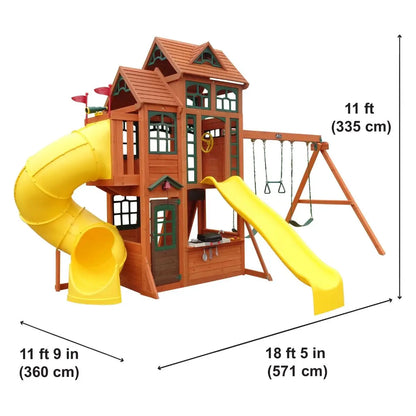 Canyon Ridge Wooden Climbing Frame / Swing Set