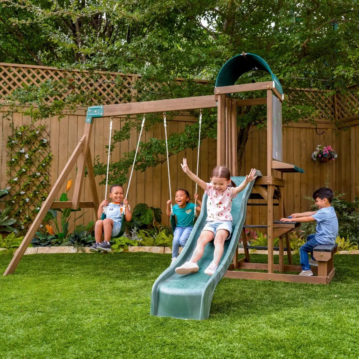 Wilderness Point Wooden Swing Set