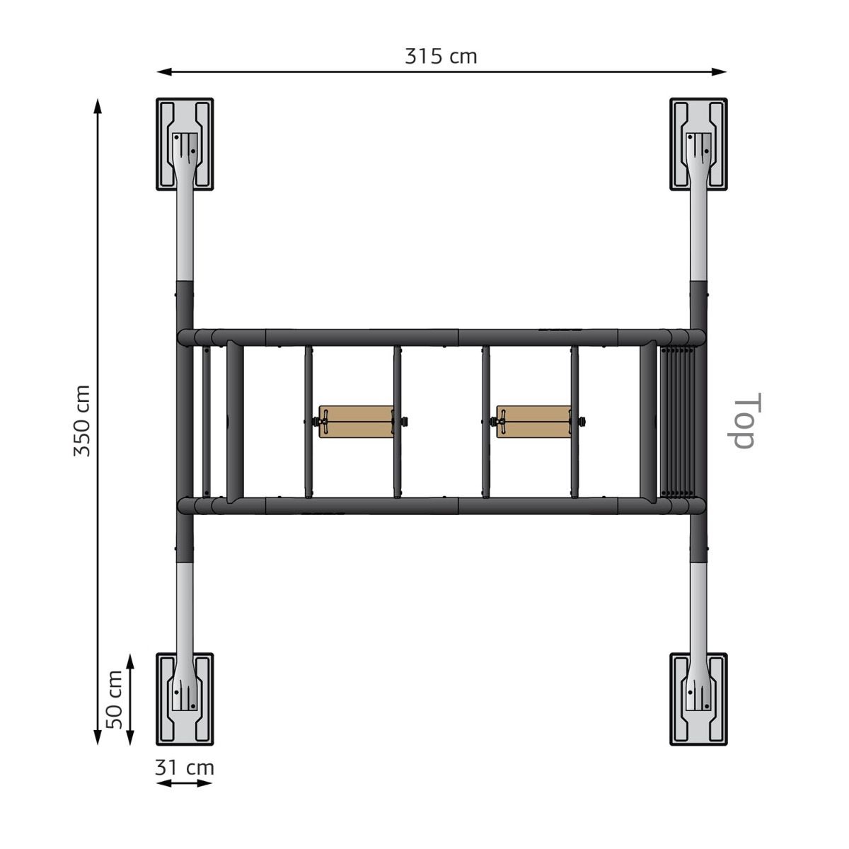 BERG PlayBase Metal Climbing Frame - Medium